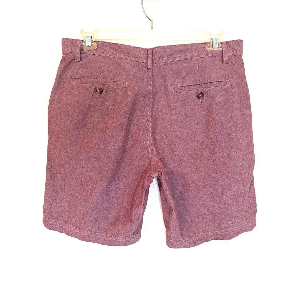 14th and Union Men’s Slim Fit 100% Cotton Shorts Red Oxblood Size 36 Resortwear